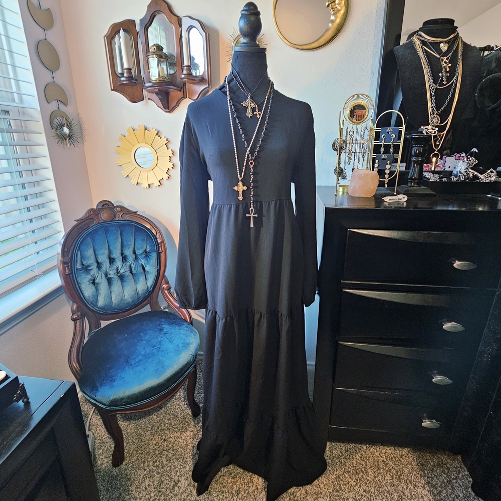 Black Long Sleeve Maxi Dress